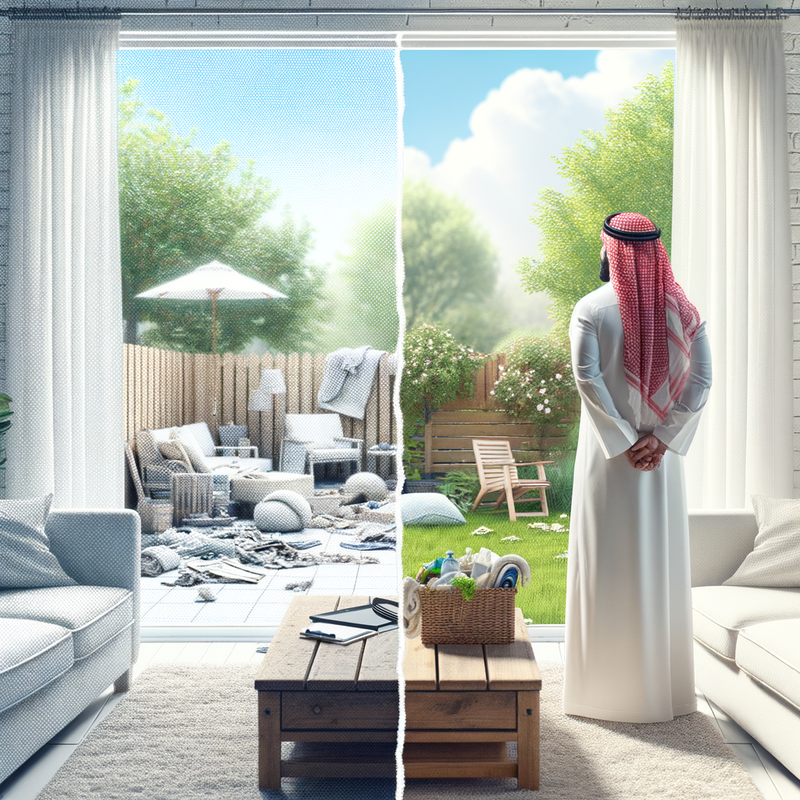 Before and after outdoor declutter transformation in Sylvania