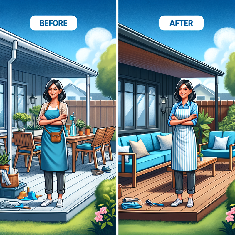 Before and after patio organization transformation in Toledo